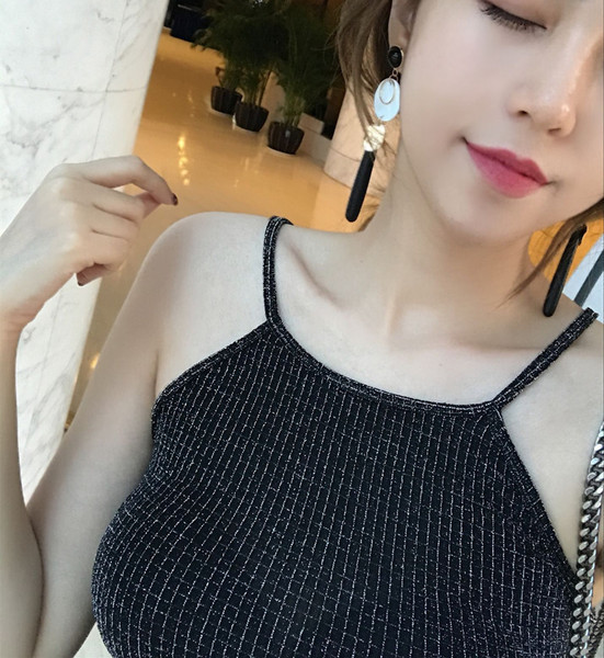 Stílusos női fényes fekete szett