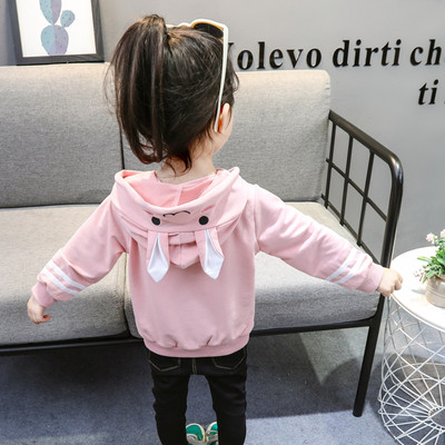 Καθημερινή  παιδική μπλούζα για κορίτσια με κουκούλα σε δύο χρώματα