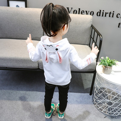 Καθημερινή  παιδική μπλούζα για κορίτσια με κουκούλα σε δύο χρώματα