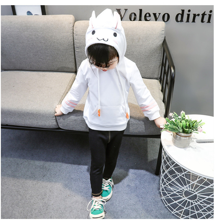 Καθημερινή  παιδική μπλούζα για κορίτσια με κουκούλα σε δύο χρώματα