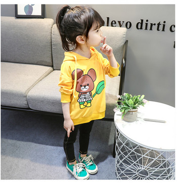 Детска ежедневна блуза за момичета с апликация в три цвята