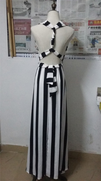 Aktuális női csíkos ruha hosszú modell