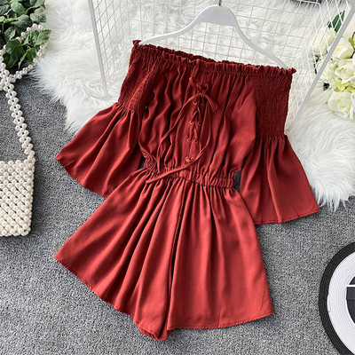 Stílusos női jumpsuit lótusz ujjakkal, több színben