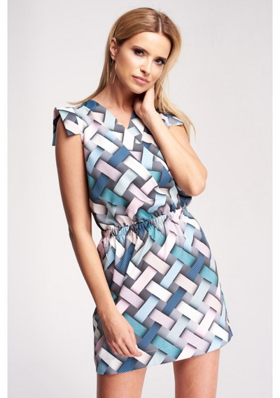 Modern női színes ruha rövid modell