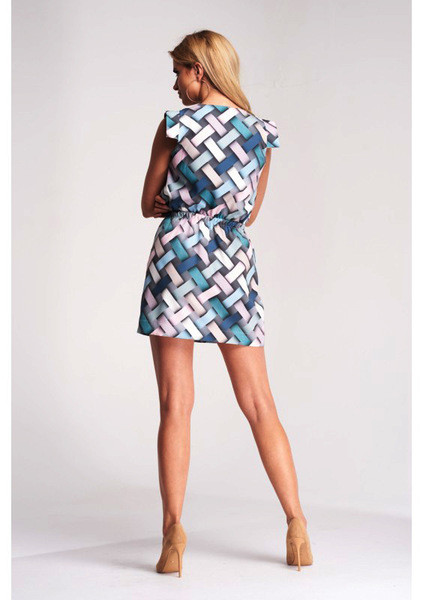 Modern női színes ruha rövid modell