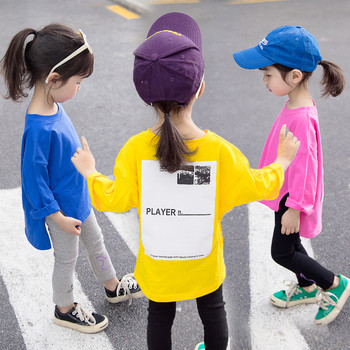 Детска блуза за момичета с дълъг ръкав и надпис в три цвята