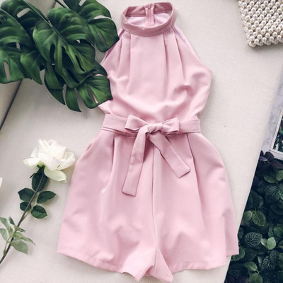 Stílusos női overál O-nyakkal több színben