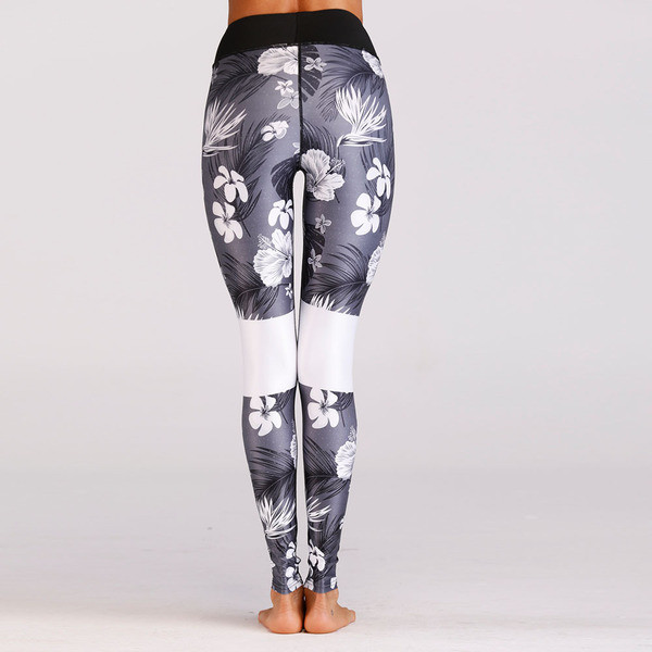 Αθλητικό  γυναικείο κολάν με floral μοτίβα