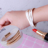 Κομψό γυναικείο βραχιόλι από δέρμα Eko σε τρία χρώματα