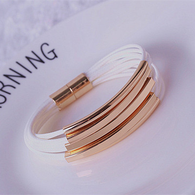 Κομψό γυναικείο βραχιόλι από δέρμα Eko σε τρία χρώματα