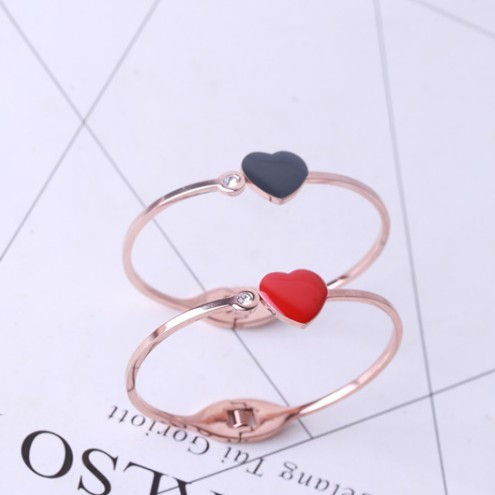 Modern női karkötő kővel, piros és fekete színben