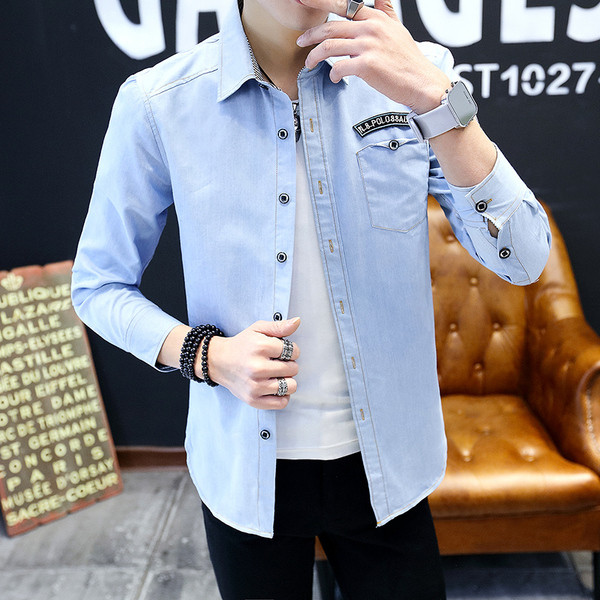 Modern, hosszú ujjú férfi ing Slim modell három színben