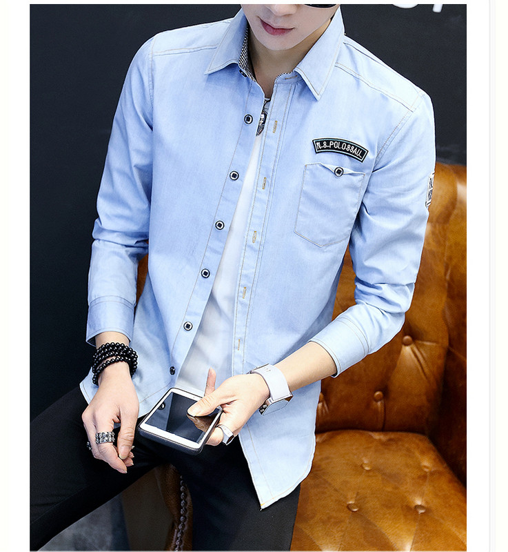 Modern, hosszú ujjú férfi ing Slim modell három színben