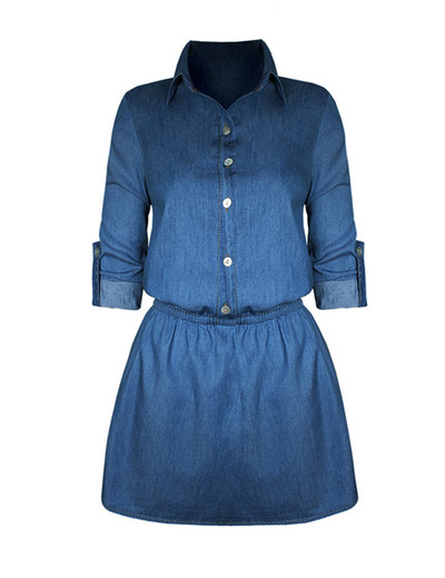 Modern, sötét színű női farmer ruha