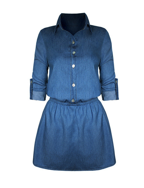 Modern, sötét színű női farmer ruha