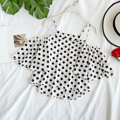 Stílusos női blúz három színű pöttyökben