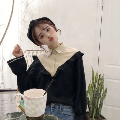 Alkalmi női ing fekete és krém színben