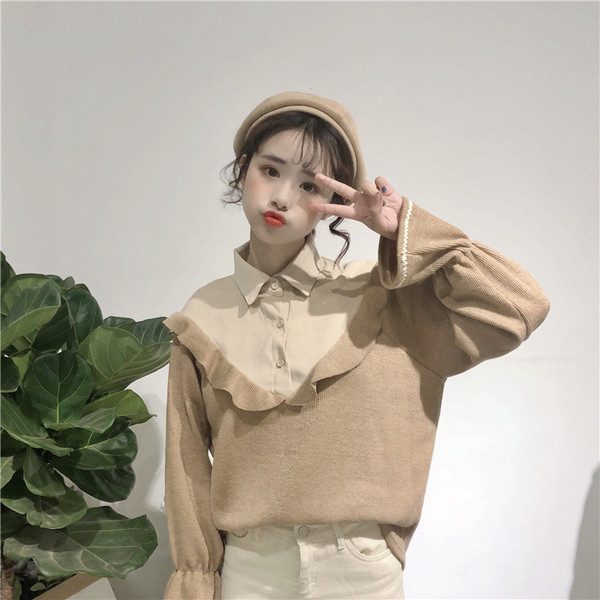 Alkalmi női ing fekete és krém színben