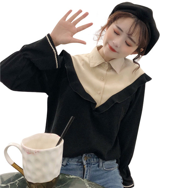 Alkalmi női ing fekete és krém színben