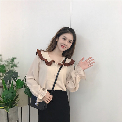 Stílusos női ing két színben, gombokkal és V-nyakkal