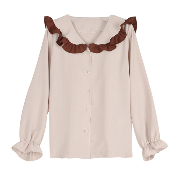 Stílusos női ing két színben, gombokkal és V-nyakkal