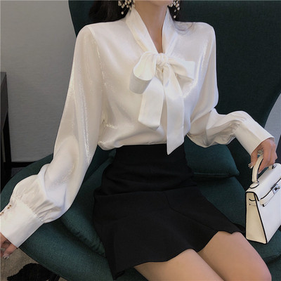 Aktuális női ing több színben szalaggal