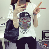 Alkalmi női póló rátéttel, két színben