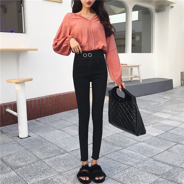 Modern női farmer magas derékkal, két színben