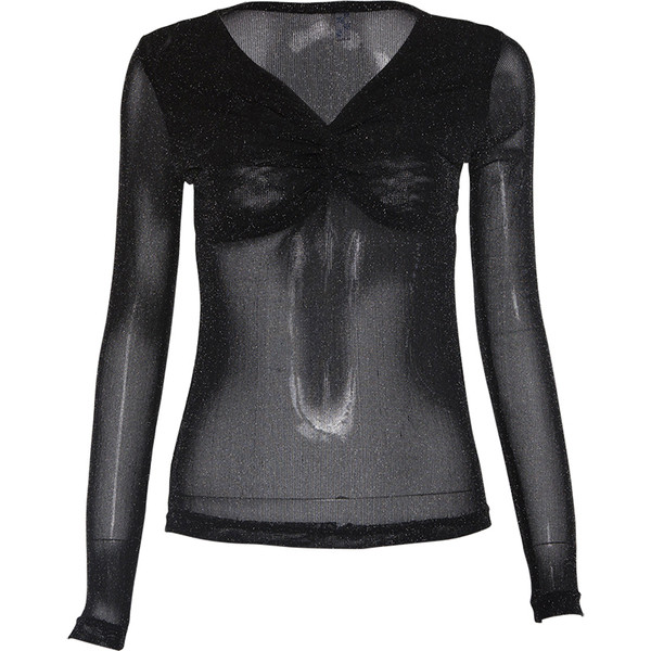 Modern női átlátszó blúz fekete színben