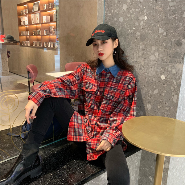 Γυναικείο καρό πουκάμισο σε τρία χρώματα