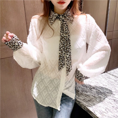 Modern női ing három színben leopárd mintával