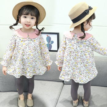 Модерна детска блуза за момичета разкроен модел