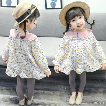 Модерна детска блуза за момичета разкроен модел