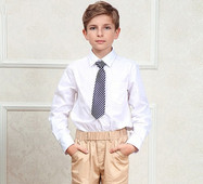 Άνετο παιδικό πουκάμισο για αγόρια σε λευκό χρώμα