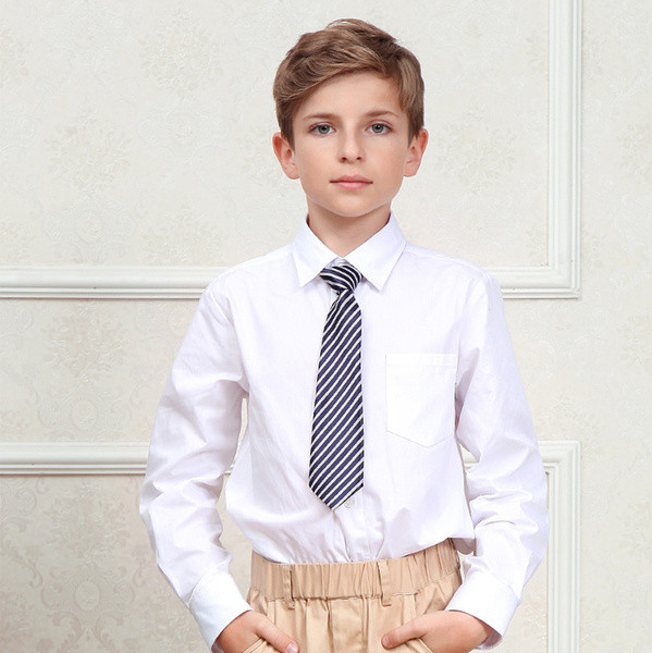 Άνετο παιδικό πουκάμισο για αγόρια σε λευκό χρώμα