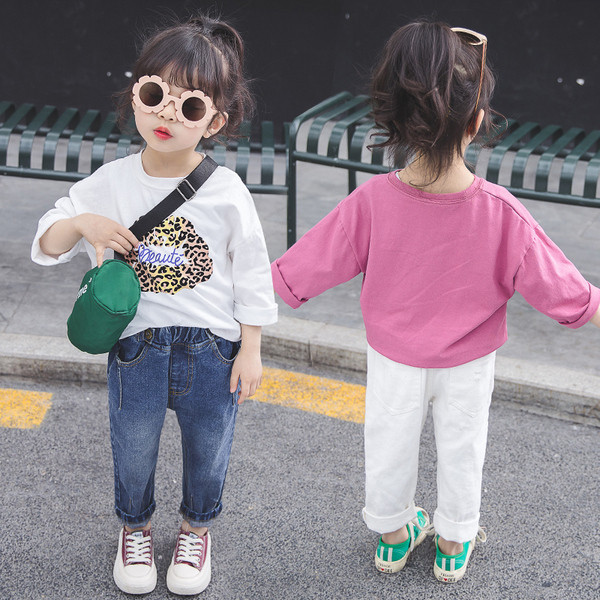 Két színben leopárdmintás lezser lány blúz