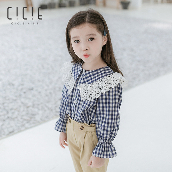 Modern kockás gyerek ing lányoknak