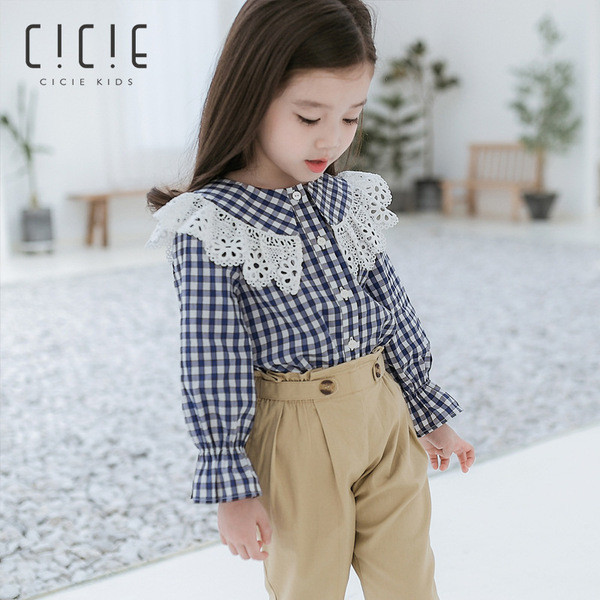 Modern kockás gyerek ing lányoknak