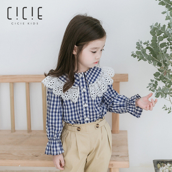 Modern kockás gyerek ing lányoknak