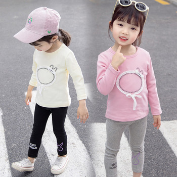 Модерна детска блуза за момичета в няколко цвята с щампа