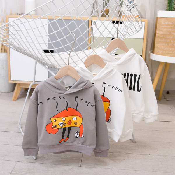 Gyerek blúz fiúknak kapucnival és rátéttel, három színben