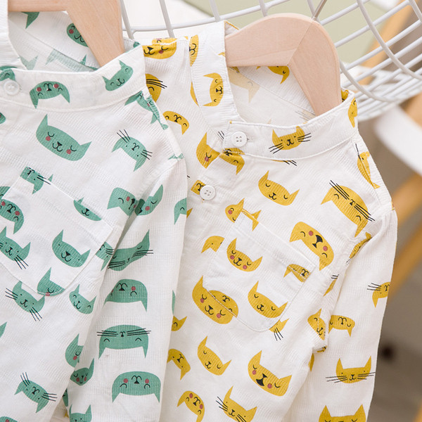 Παιδικό πουκάμισο για αγόρια με μακριά μανίκια σε δύο χρώματα