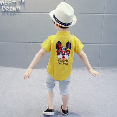 Modern gyerek ing felirattal és applikációval két színben