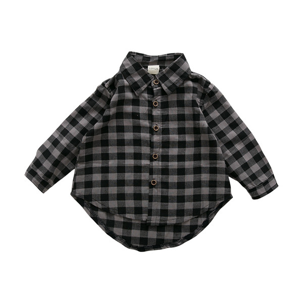 Aszimmetrikus hosszúságú gyerek kockás ing fiúknak