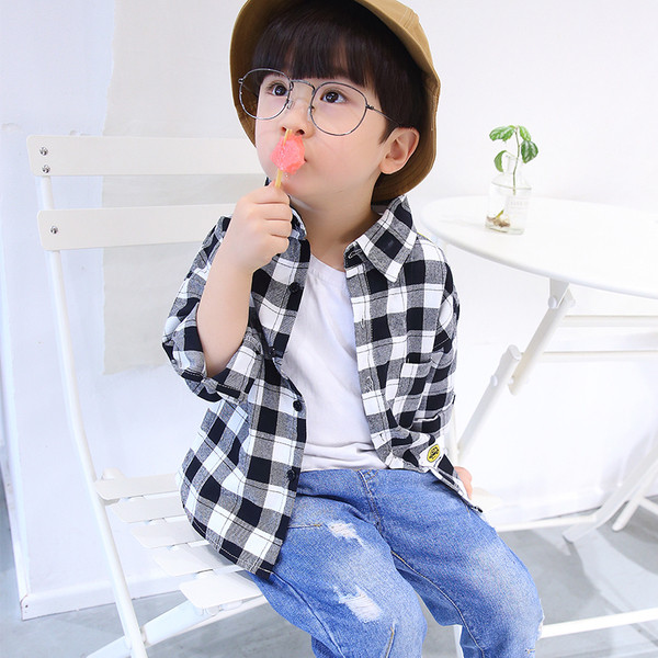 Alkalmi gyerek kockás ing rátéttel, két színben