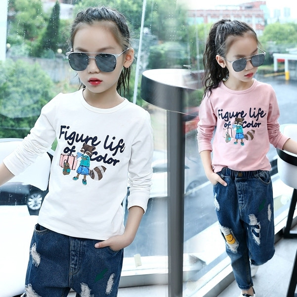 Alkalmi gyerekblúz fehér és rózsaszín mintával