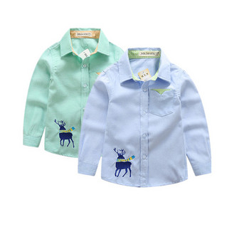 Стилна детска риза с бродерия в два цвята