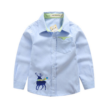 Стилна детска риза с бродерия в два цвята