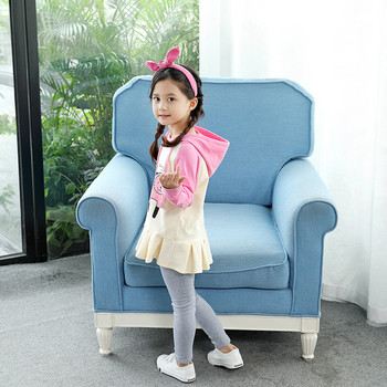 Παιδική μπλούζα για κορίτσια σε μπλε και ροζ χρώμα με τύπωμα και κουκούλα