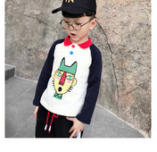 Gyerek blúz fiúknak gallérral és rátéttel, két színben